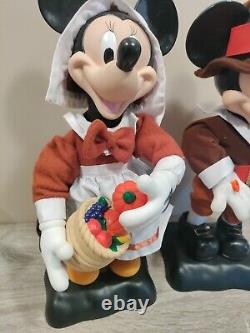 Set Of Disney 18 Mickey & Minnie Mouse Pilgrim Thanksgiving Telco 1996 Animated