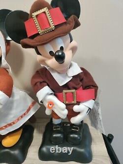 Set Of Disney 18 Mickey & Minnie Mouse Pilgrim Thanksgiving Telco 1996 Animated