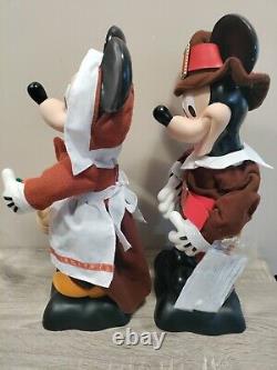 Set Of Disney 18 Mickey & Minnie Mouse Pilgrim Thanksgiving Telco 1996 Animated