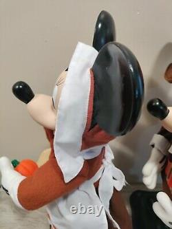 Set Of Disney 18 Mickey & Minnie Mouse Pilgrim Thanksgiving Telco 1996 Animated