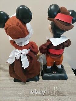 Set Of Disney 18 Mickey & Minnie Mouse Pilgrim Thanksgiving Telco 1996 Animated