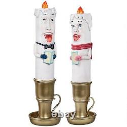 Set of 2 Christmas Candlestick Carolers Holiday Giant Size Christmas Sculpture