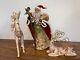 Set Of 3 Christmas Decor Santa Claus With 2 Reindeers A1223