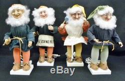 Set of 4 Vintage Animated Elf (telco/motion-ettes) Christmas Elf Gnomes
