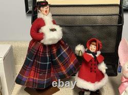 Simpich Muff Lady Carolers 1985 Red Character Dolls Christmas Collectors Vintage