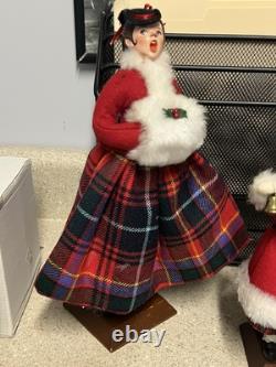 Simpich Muff Lady Carolers 1985 Red Character Dolls Christmas Collectors Vintage
