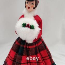 Simpich Muff Lady Carolers 1985 Red Character Dolls Christmas Collectors Vintage