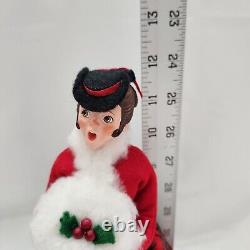 Simpich Muff Lady Carolers 1985 Red Character Dolls Christmas Collectors Vintage