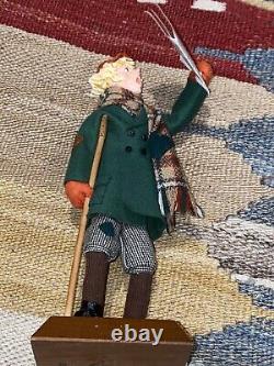 Simpich Newspaper Boy Crutch Good News! Character Doll 1987 Christmas Caroler