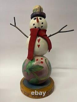 Sticks Artwork Snowman Sculpture, Handpainted