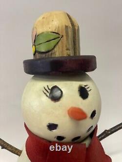 Sticks Artwork Snowman Sculpture, Handpainted