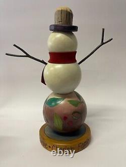 Sticks Artwork Snowman Sculpture, Handpainted