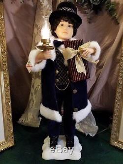 Stunning! Telco Animated Victorian Girl/Boy Doll Motionette Christmas Figure