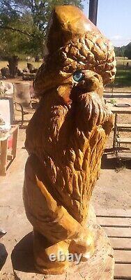 Summer Santa Claus Gnome Character In Coveralls Chainsaw Carving #4