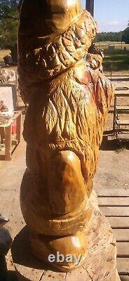 Summer Santa Claus Gnome Character In Coveralls Chainsaw Carving #4