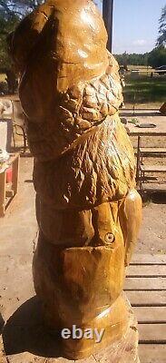 Summer Santa Claus Gnome Character In Coveralls Chainsaw Carving #4