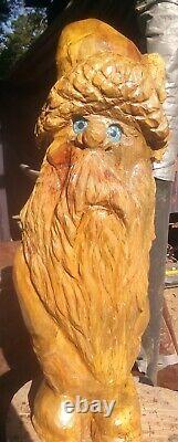 Summer Santa Claus Gnome Character In Coveralls Chainsaw Carving #4