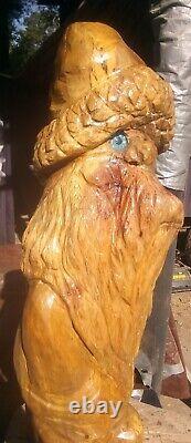 Summer Santa Claus Gnome Character In Coveralls Chainsaw Carving #4