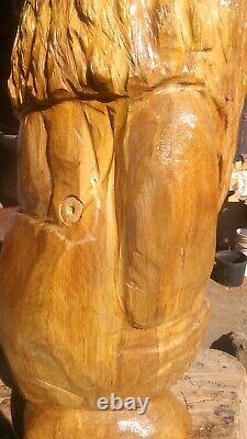 Summer Santa Claus Gnome Character In Coveralls Chainsaw Carving #4