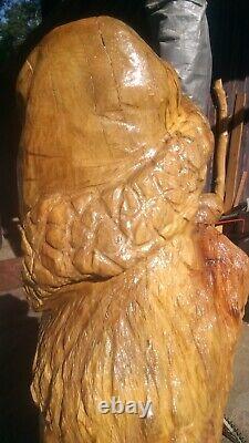 Summer Santa Claus Gnome Character In Coveralls Chainsaw Carving #4