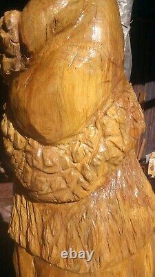 Summer Santa Claus Gnome Character In Coveralls Chainsaw Carving #4