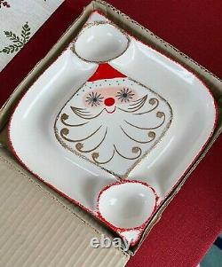 Super Rare 1960 Holt Howard Starry Eyed Santa Cheese Cracker Serving Tray withBox