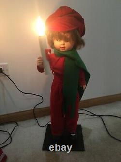 TELCO Motion-ette Christmas Victorian Caroler Boy and Girl with Candles Vintage