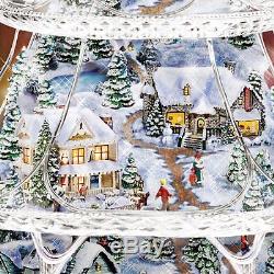 Thomas Kinkade Animated & Lighted Crystal Christmas Tree Holiday Decor New