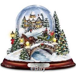 Thomas Kinkade Lighted & Musical Snow Globe Home For Holiday Decor New