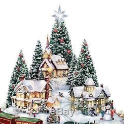 Thomas Kinkade Lights & Sounds Animated Christmas Floral Holiday Decor New