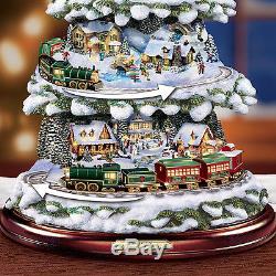 Thomas Kinkade Moving & Lighted Christmas Tree Holiday Decor New