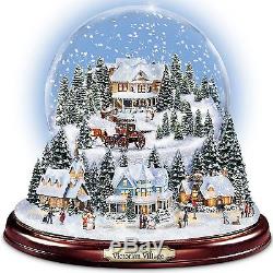 Thomas Kinkade Winter Time Lighted & Musical Snow Globe Christmas Decor New