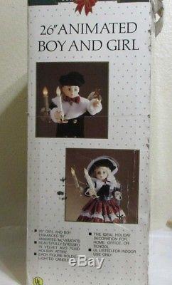 TRADITIONS VICTORIAN Christmas Carolers couple Boy and Girl 26 Animated Figures