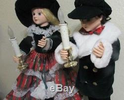 TRADITIONS VICTORIAN Christmas Carolers couple Boy and Girl 26 Animated Figures