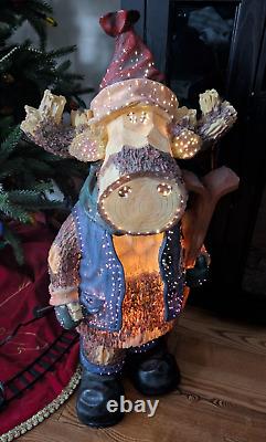 Tall 30.5 Puleo Fiber Optic Resin Moose Color Changing Winter Christmas Holiday