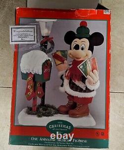 Telco 1995 Mickey Mouse Animated Mailbox Xmas Decor Motionette Works Great