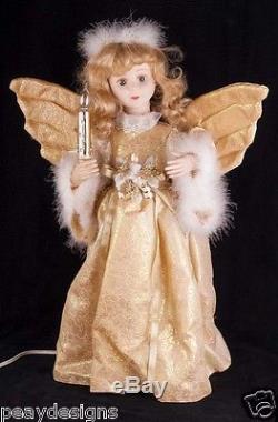Telco Angel Girl 24 Motionette Animated Christmas Gold Display SEE VIDEO