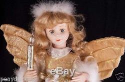 Telco Angel Girl 24 Motionette Animated Christmas Gold Display SEE VIDEO