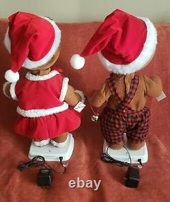 Telco Gingerbread anmiated girl and boy 24 tall motionette