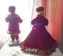 Telco Motionette Christmas Victorian Dress Lady Girl & Man Boy Animated Figures