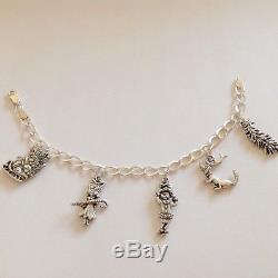 The Grinch Stole Christmas Set of 5 Charms in 7 Bracelet. Sterling Silver