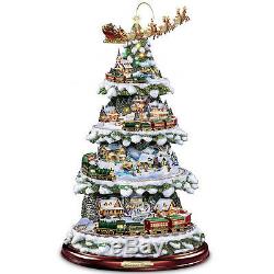Thomas Kinkade Animated Christmas Tree Holiday Centerpiece Decor NEW