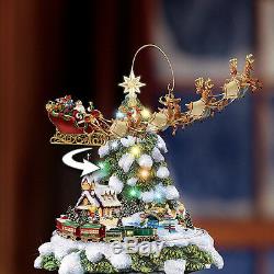 Thomas Kinkade Animated Christmas Tree Holiday Centerpiece Decor NEW