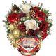Thomas Kinkade Holiday Realistic Lighted Floral Rose Christmas Centerpiece New