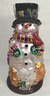 Thomas Pacconi Classics 30 Year Anniversary 3 Blown Glass Snowman Set Christmas