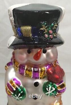 Thomas Pacconi Classics 30 Year Anniversary 3 Blown Glass Snowman Set Christmas