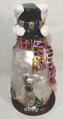 Thomas Pacconi Classics 30 Year Anniversary 3 Blown Glass Snowman Set Christmas