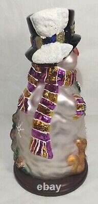 Thomas Pacconi Classics 30 Year Anniversary 3 Blown Glass Snowman Set Christmas