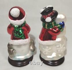 Thomas Pacconi Classics 30 Year Anniversary 3 Blown Glass Snowman Set Christmas