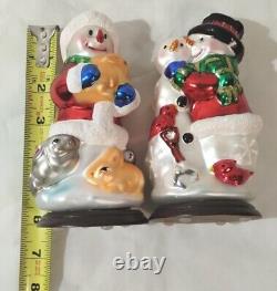 Thomas Pacconi Classics 30 Year Anniversary 3 Blown Glass Snowman Set Christmas